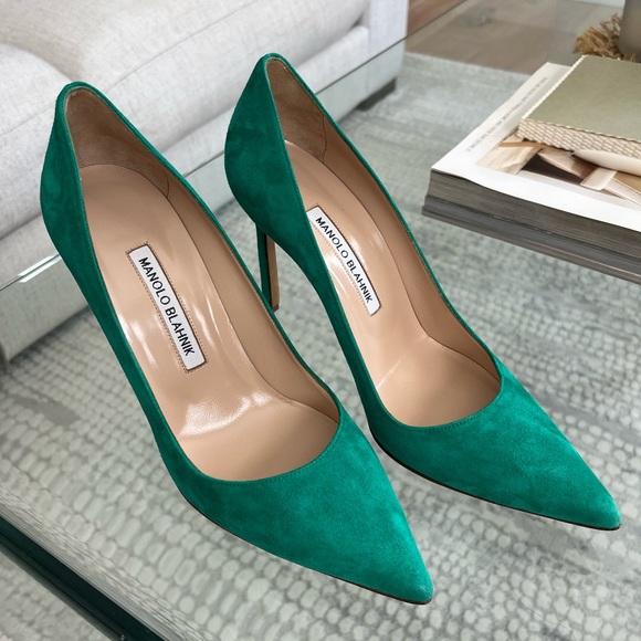 Manolo Blahnik Shoes - Manolo Blahnik BB Suede Green Pumps